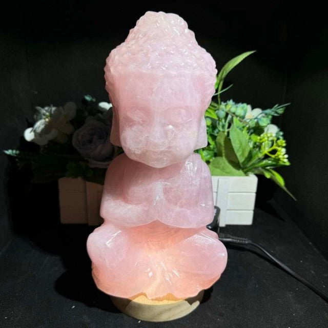 Blessing Buddha Rose Quartz , 15cm