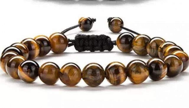 Merkaba, armbÅnd med Tigerøye, 8mm stener, justerbart
