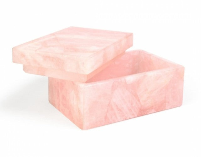Rose Quartz Jewelry Box , 15x10x7.5cm
