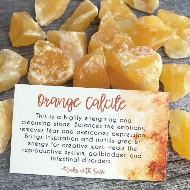 Energifylte Oransje Calcit Hjertekrystall , 50mm - 55mm