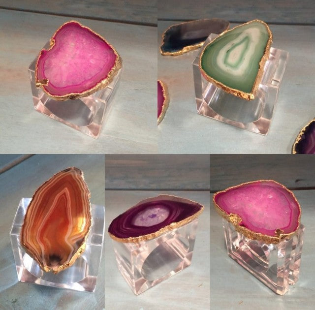 Serviettholder med Agatskiver