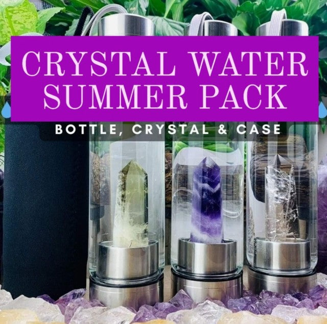 KAMPANJE 1 / En Tower "Rose Gold " Healing Water Bottle vannflaske + 1 stk. med valgfri ekstra basekrystall