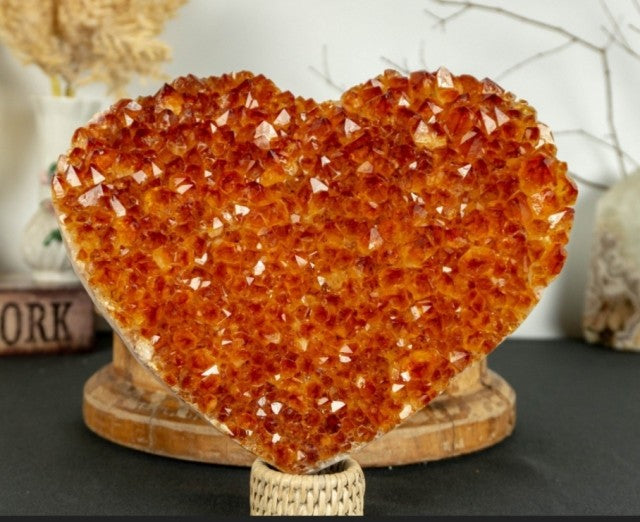 Super Extra Premium Quality AA+ Citrin Hjerte fra Brasil , ca. 3kg og 19x23cm