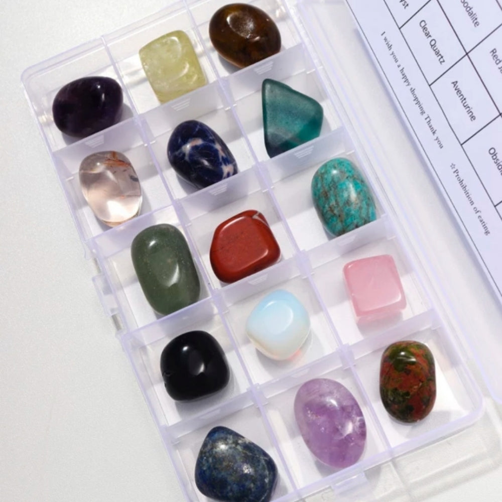 NYTT 15 DELER TROMLEDE KRYSTALL STEINSETT