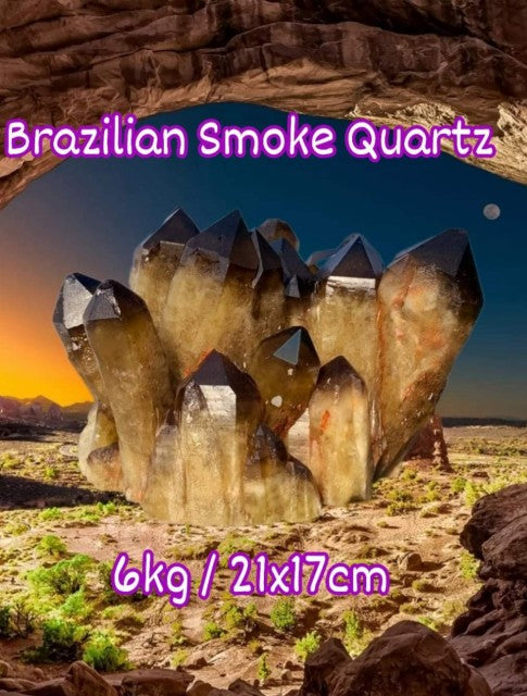 Gigantic Brazilian Smoke Quartz Cluster 6kg - 21x17x15cm