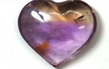 Hjertesten i AMETRIN, medium str. ca. 30x40mm