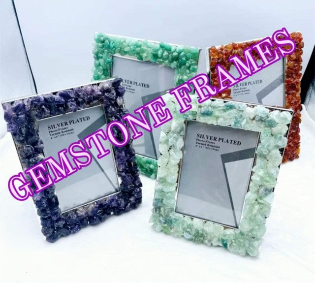 ABOUT EXCLUSIVE GEMSTONE PHOTO FRAMES ( 20x25cm - standard 10x15cm Foto )