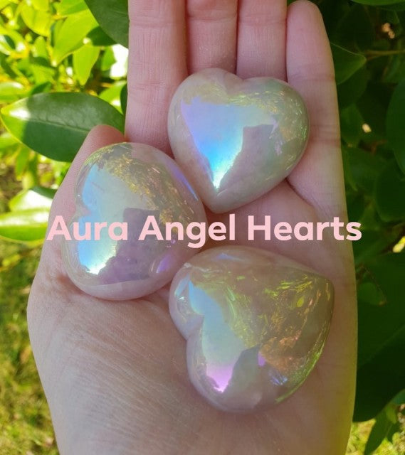 Aurakvarts Rosenkvarts Hjertesten, 45 x45mm