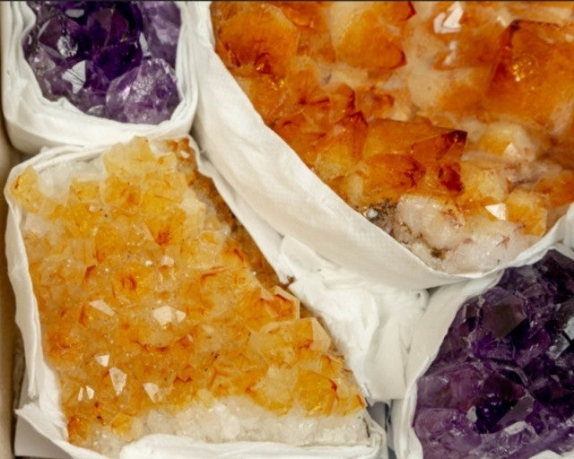 Super Exclusiv Extra AAA Quality Brazilian Ametyst og Citrin Raw Flat Cluster box set.. ca. 3.5KG