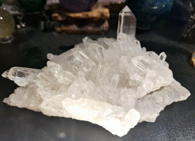 Exclusive Lemurian Arkansas Ice Clear Quartz Cluster, 344gram, Medium