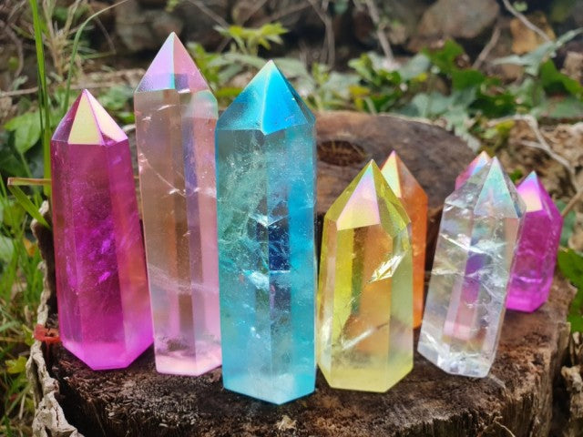 Aurakvarts TÅrnkrystall , Oransje Large 8 - 10 cm