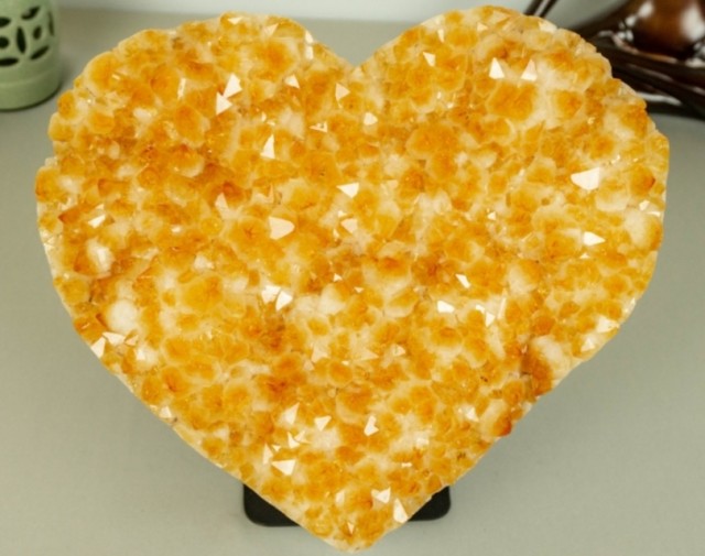 Super Extra Premium Quality AA+ Citrin Hjerte fra Brasil , ca. 7.7kg og 26x29cm