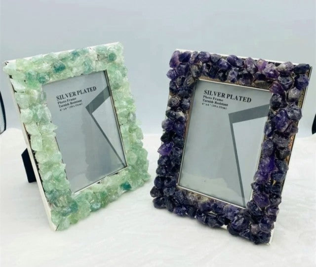 RÅ Grønn Fluorite Bilderamme 25x20cm, Silverplated for standard 15x10 Foto