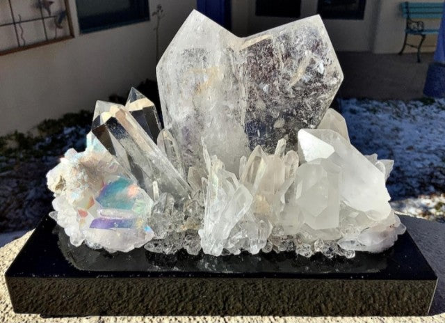 Fantastisk hÅndlaget QUARTZ CRYSTAL Lysdekorasjon -“ ELEVATED MAGIC ” - Vario Color Led Lightning