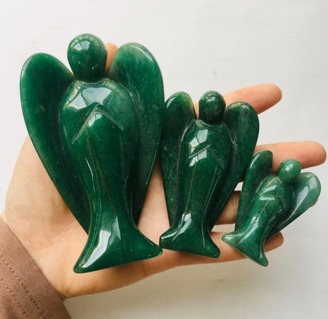 3 Pack Engler i Grønn Aventurin ( 5, 7,5 og 10cm )