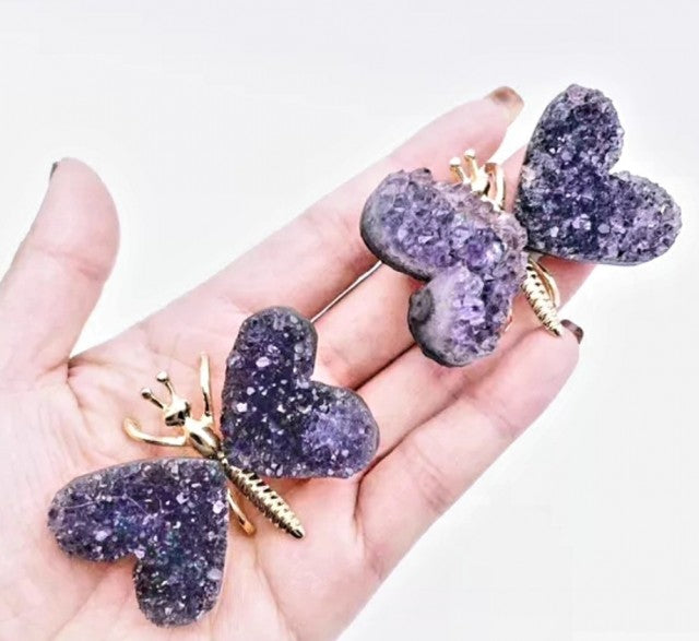Druzy purple Ametyst Sommerfugl , Medium ca. 5 - 6cm