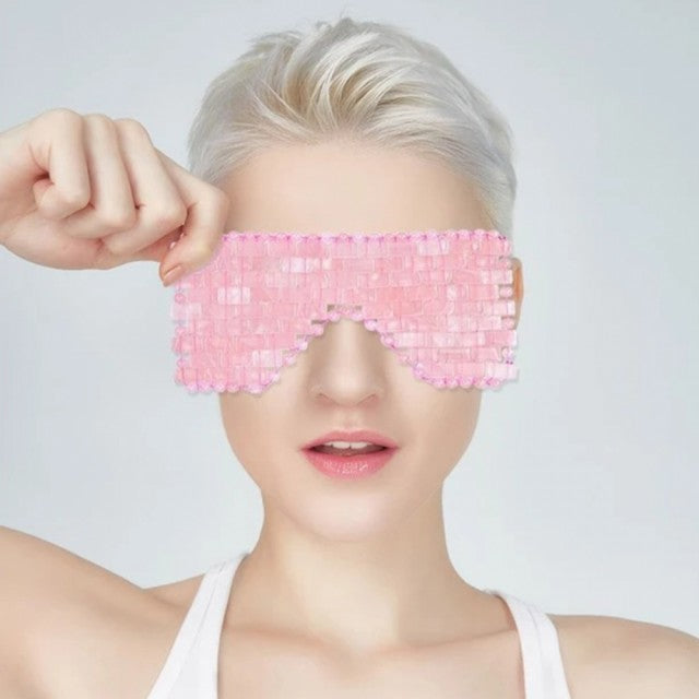 Premium Håndlaget Rose Quartz Eye Mask / Øyemaske