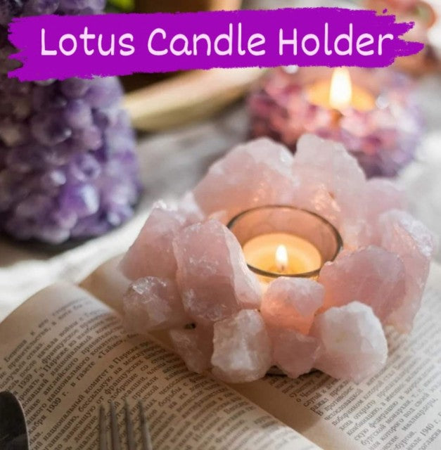 Superflott og stor Rose Quartz Telysdekorasjon i råkrystall, ca 13 - 15cm / 500gram