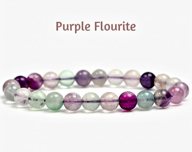 Enkelt og fleksibelt steinarmbÅnd, Purple Fluorite