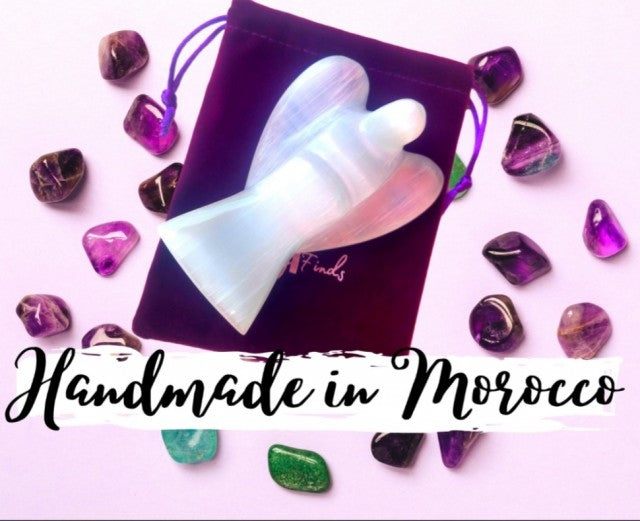 Vakker, hÅndlaget Selenitt Engel fra Marocco