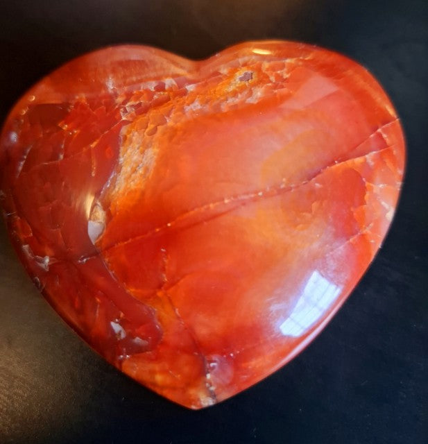 Hjertesten i KARNEOL XXL str. ca 80x70mm