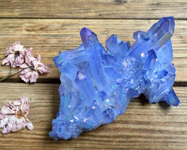 Aura Kvarts , BLÅ Cluster 5 x 7 x10 , stor 240gram