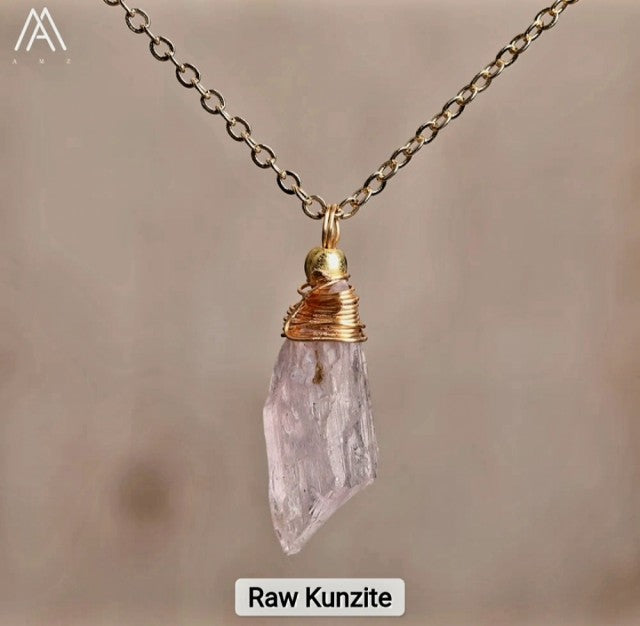 Nytt, vakkert KUNZITE RÅkrystall Designkjede