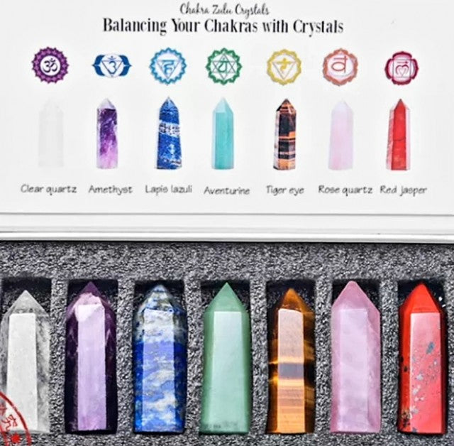 Nye Chakra mini 7 Balancing TÅrnkrystall sett ( 4 - 5cm )