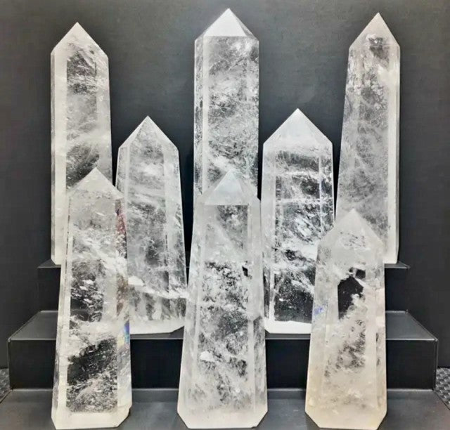 Rawcut Clear Quartz Towers w/base - High Quality, ca. 20 - 25cm 1kg - 1.5kg