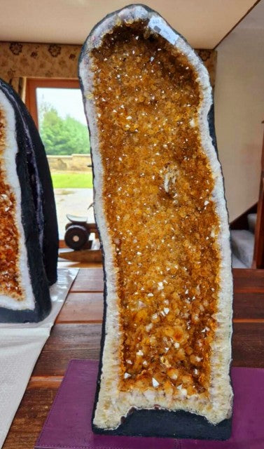 Tall Citrine Geode 441 Crystal Cluster Druzy Premium Grade 30.06kg H68xW25xD17cm