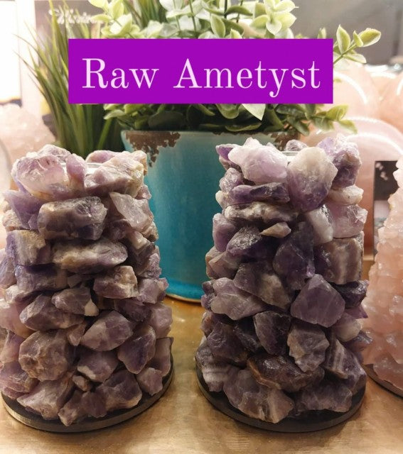 Kampanje DUO Ametyst Quartz Lysestaker ca. 12cm ..