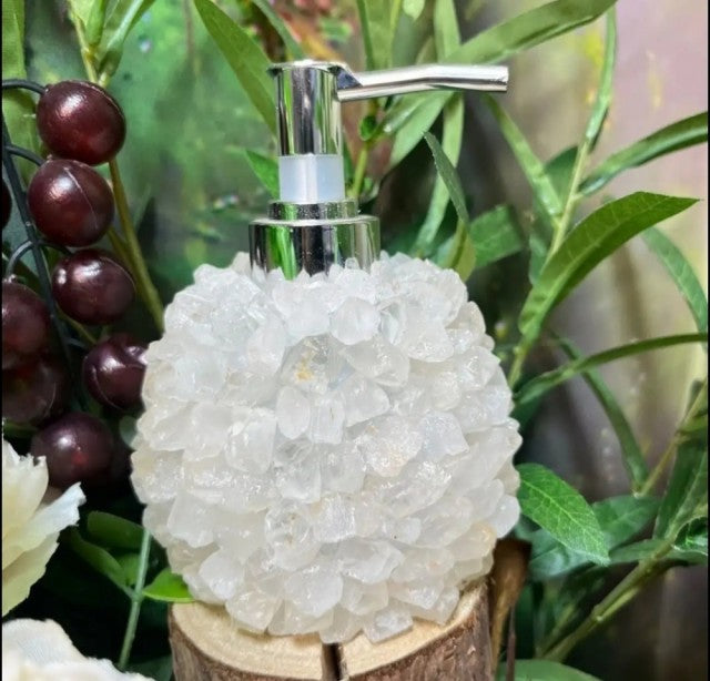 HÅndlaget SÅpedispenser i RÅ White Quartz, ca 13x10cm