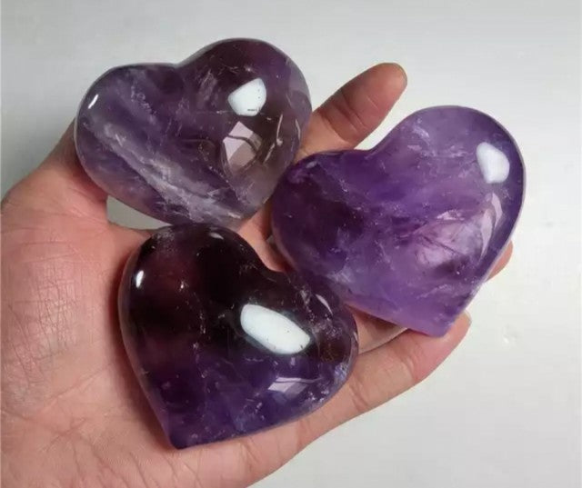 Nye, vakre Ametyst AAA+ Hjertestener 50mm