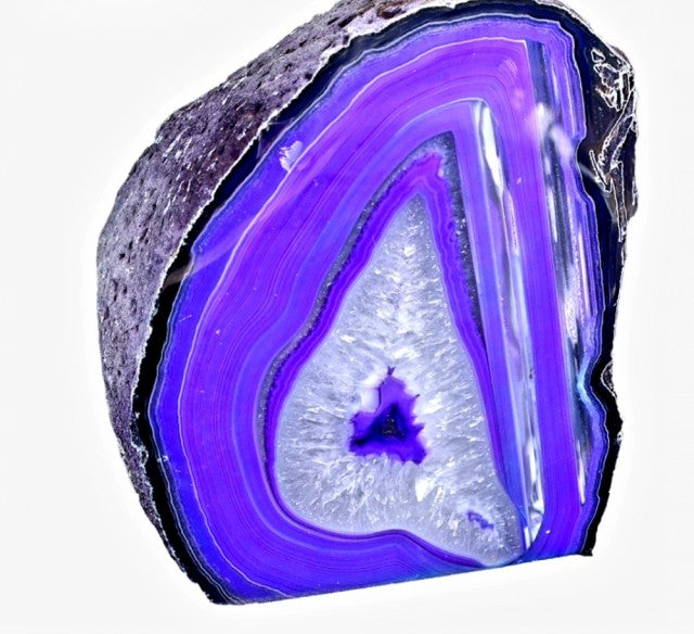 Supervakker lilla Large Agat Geodelampe, 15-16cm, inkl. trebare m/ledlys og remote control