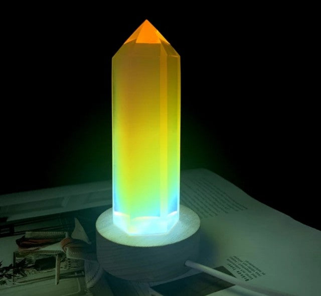 Ny, lekker TÅrnkrystall Lampe med ledlysbase i Opalitt