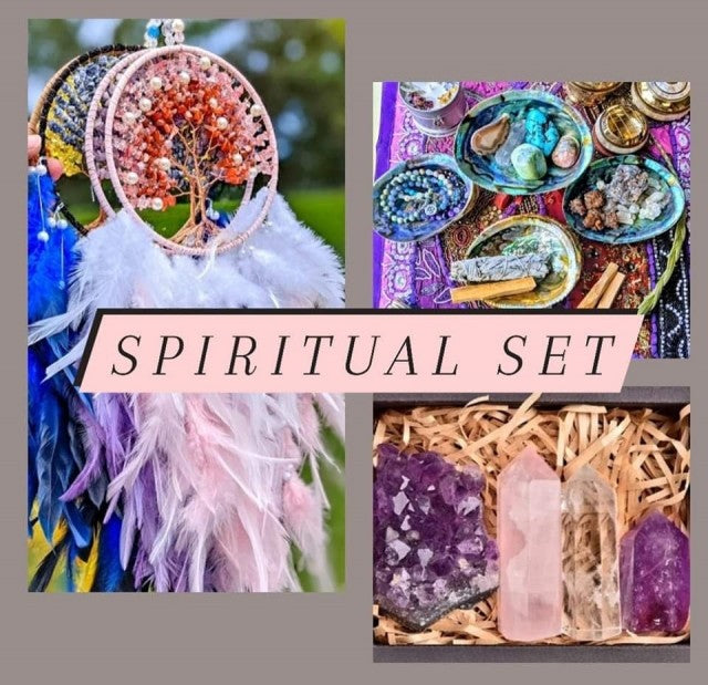 Spiritual Smudge / Meditation Set m/XL Drømmefanger og Krystaller .