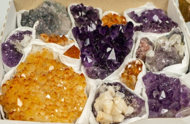 Super Exclusiv Extra AAA Quality Brazilian Ametyst og Citrin Raw Flat Cluster box set.. ca. 3.3KG