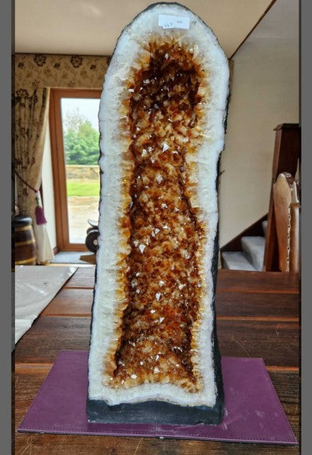 Tall Citrine Geode 448 Crystal Cluster Druzy Premium Grade 38.21kg H62xW26xD23cm