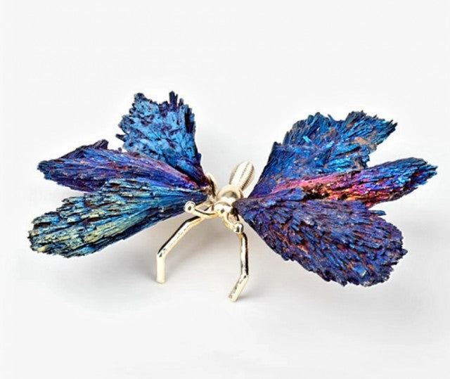 BlÅ Aura Kyanite Sommerfugl , Xl Size ca. 18cm