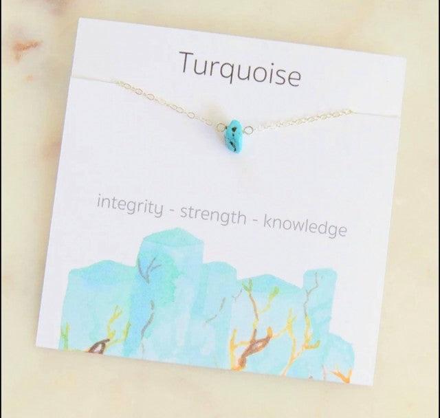 Nye 5 -8mm Chipstone - Designkjede - Gold Electroplated, Turquise