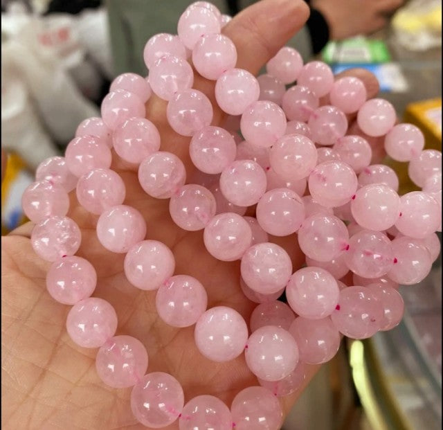 Enkelt og fleksibelt steinarmbÅnd, Rosenkvarts