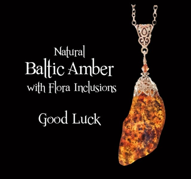 Nye, hÅndlagede " Good Luck " Baltic Amber ( RAV ) Anheng m/kjede