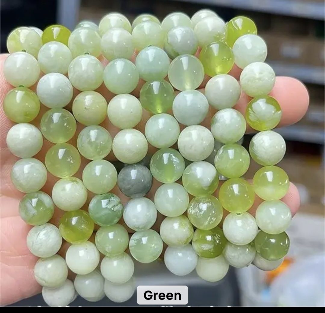 Nye fleksible 10mm Golden Green JADE Armbånd