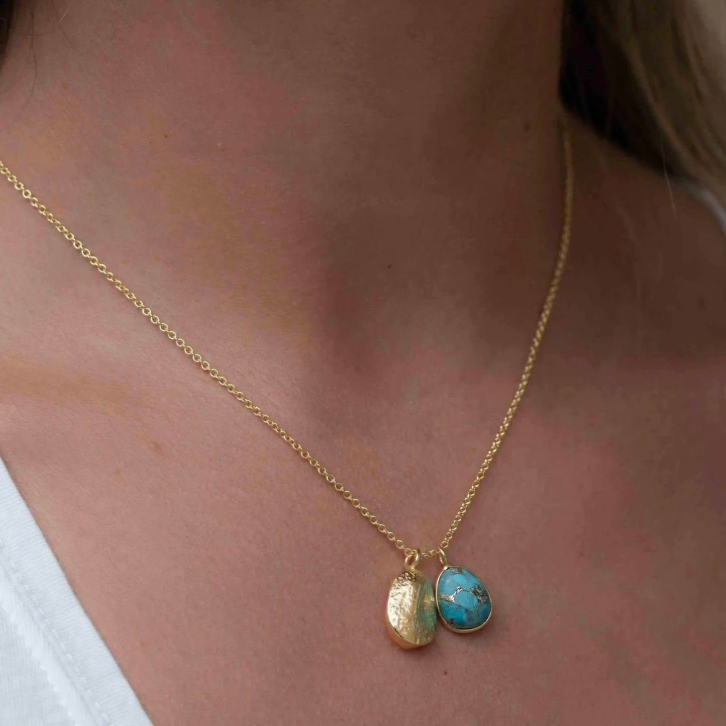 MARESHIA Designkjede Copper Turquoise, 18K Goldplated