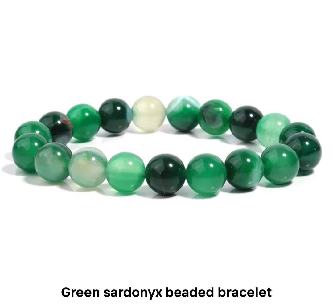 Nye fleksible 10mm Green SARDONYX Armbånd