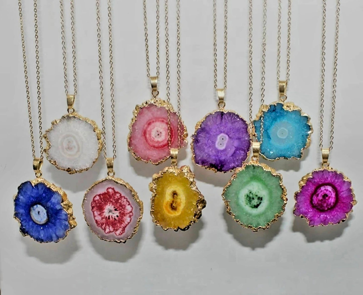 Fashion natural Orange Solar Quartz Necklace , Gold Electroplated