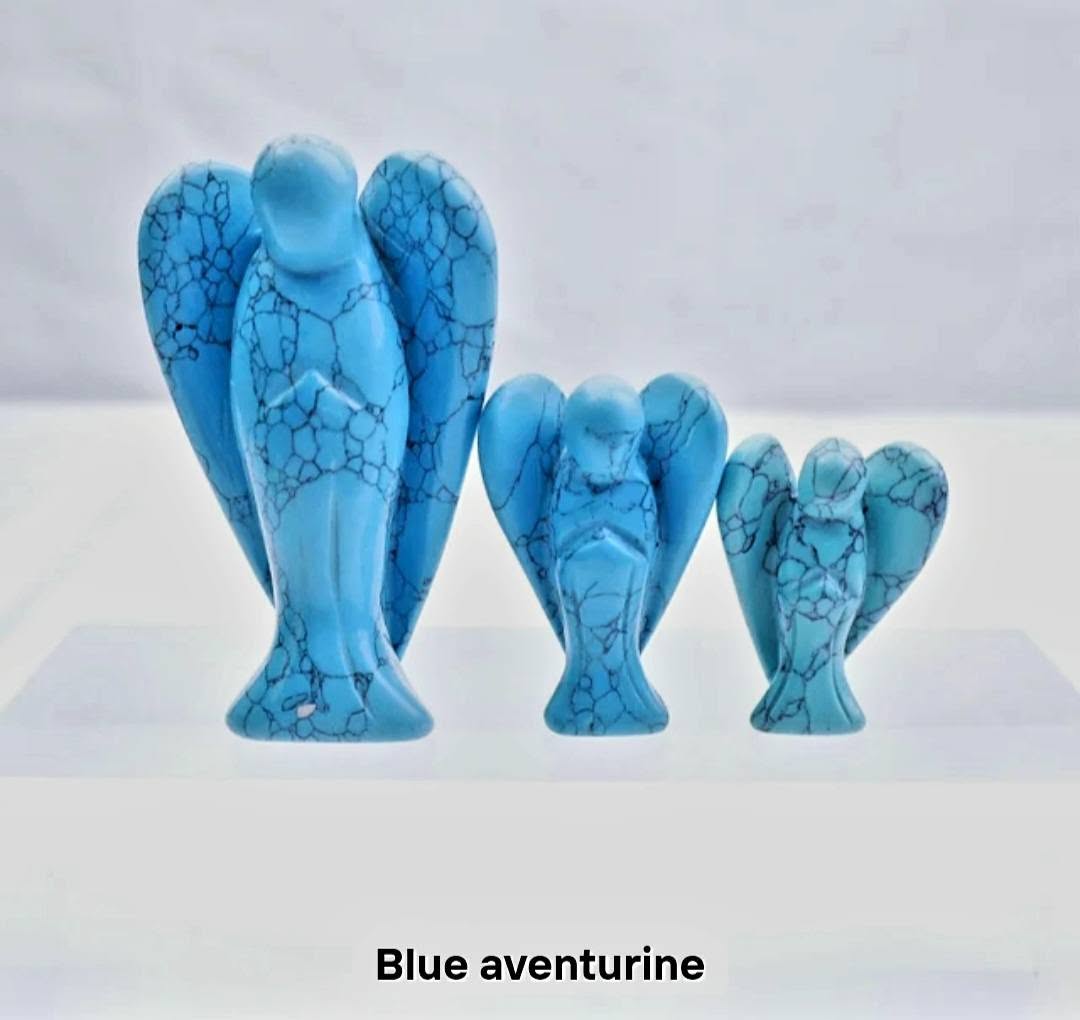 3 Pack Engler Blå Aventurine ( 3, 5, 7cm Høyde )