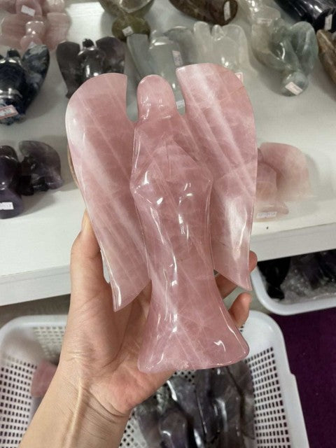 Ekstra stor Rosenkvarts Engel , ca 18 - 20cm