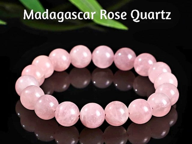 Enkelt og fleksibelt steinarmbÅnd, Madagascar Rose Quartz