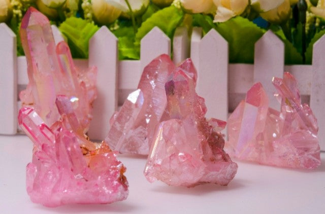 Aura Kvarts , Rosa Cluster 5 x 7 x10cm